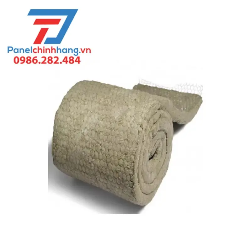 Bông khoáng Rockwool dạng cuộn có lưới