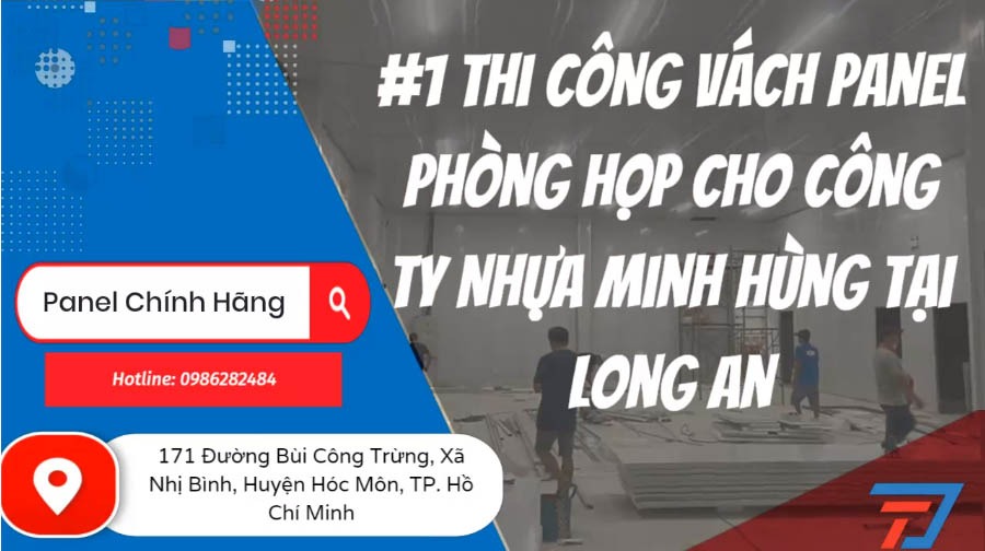 #1 Thi công Vách Panel phòng họp cho Công Ty Nhựa Minh Hùng Tại Long An